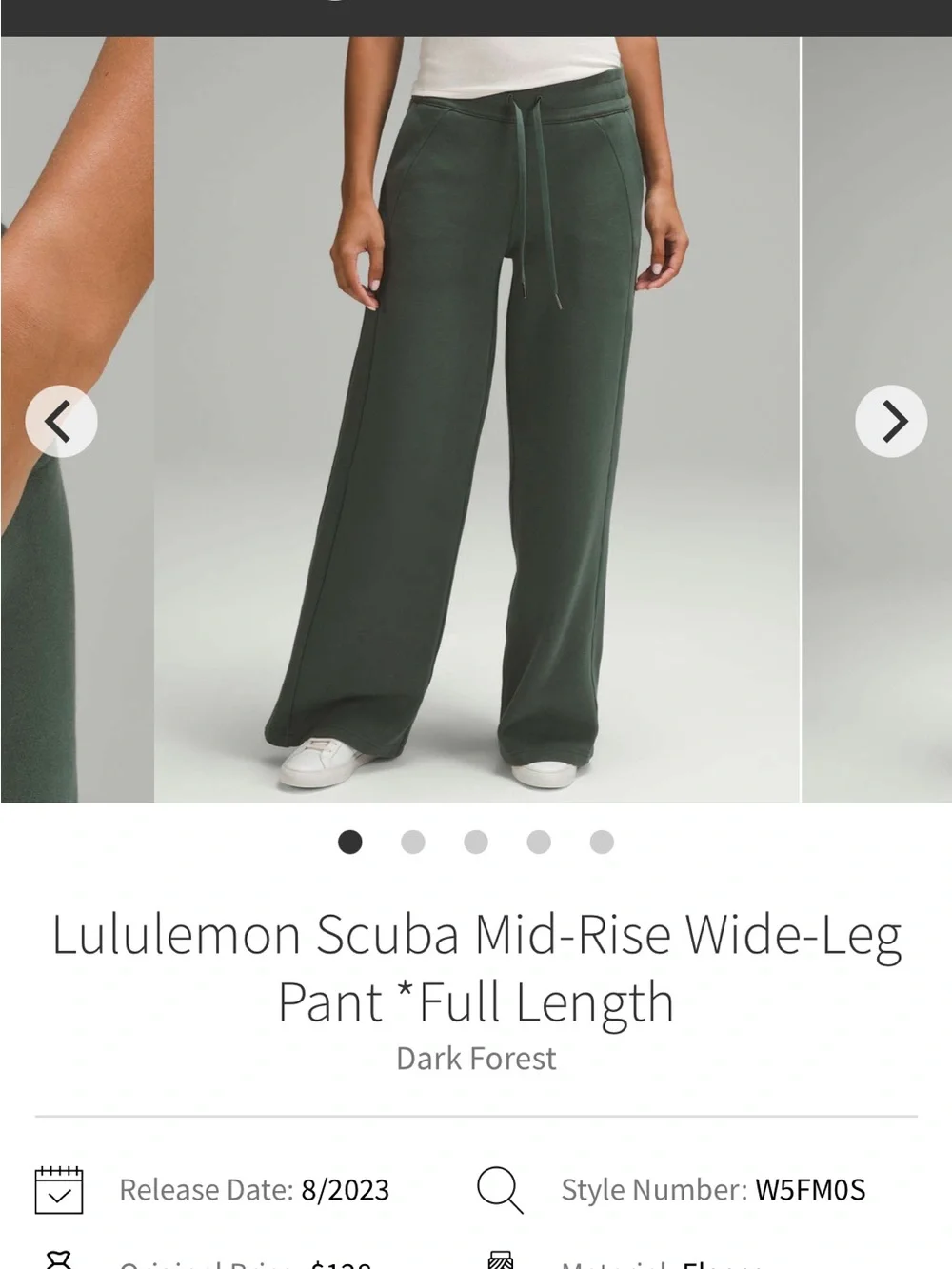 lululemon Dark Forest Scuba Set Wide-Leg Sweatpants in Dark Forest sz M/L